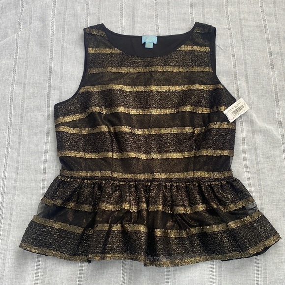 CeCe NWT Peplum Jubilee Gem blouse. - Picture 10 of 14